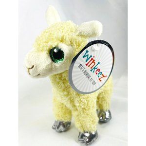 Winkeez Llama Stuffed 7" Alpaca Plush Toy Animal Green Glittery Eyes NWT